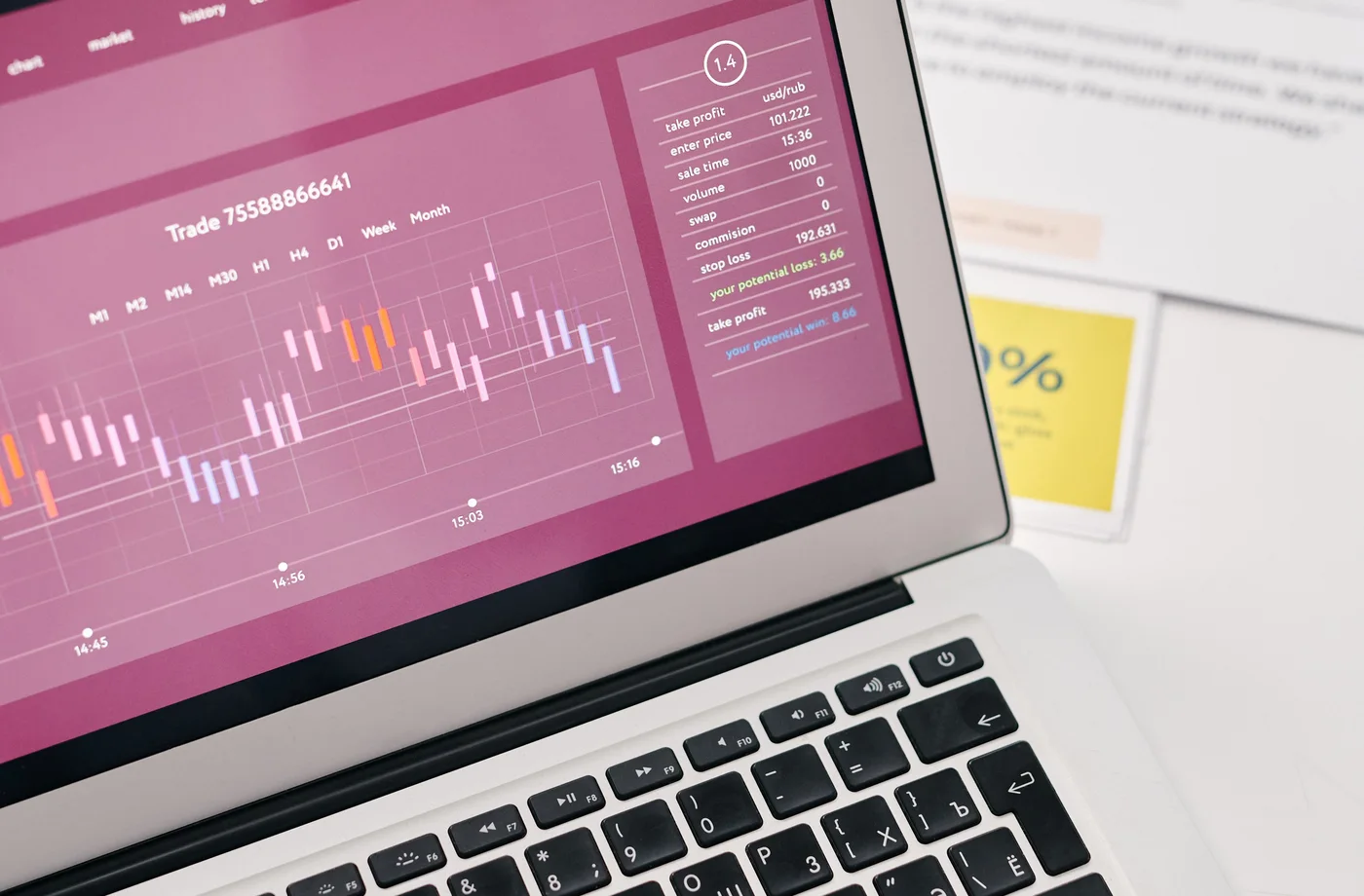 Laptop με γραφήματα analytics και αναφορές marketing